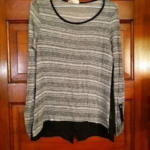 Black, white and gray blouse